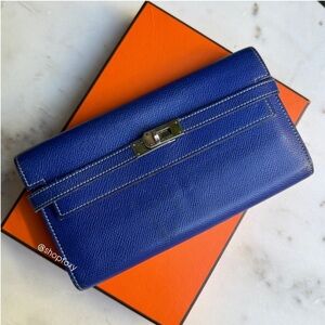 Hermes Kelly Epsom Bicolor Leather Wallet